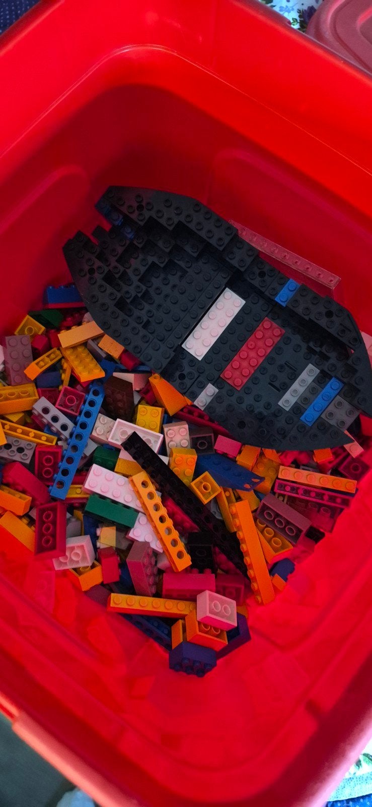 Grote partij diverse LEGO blokjes in rode opbergbak, Ophalen, Gebruikt, Overige merken