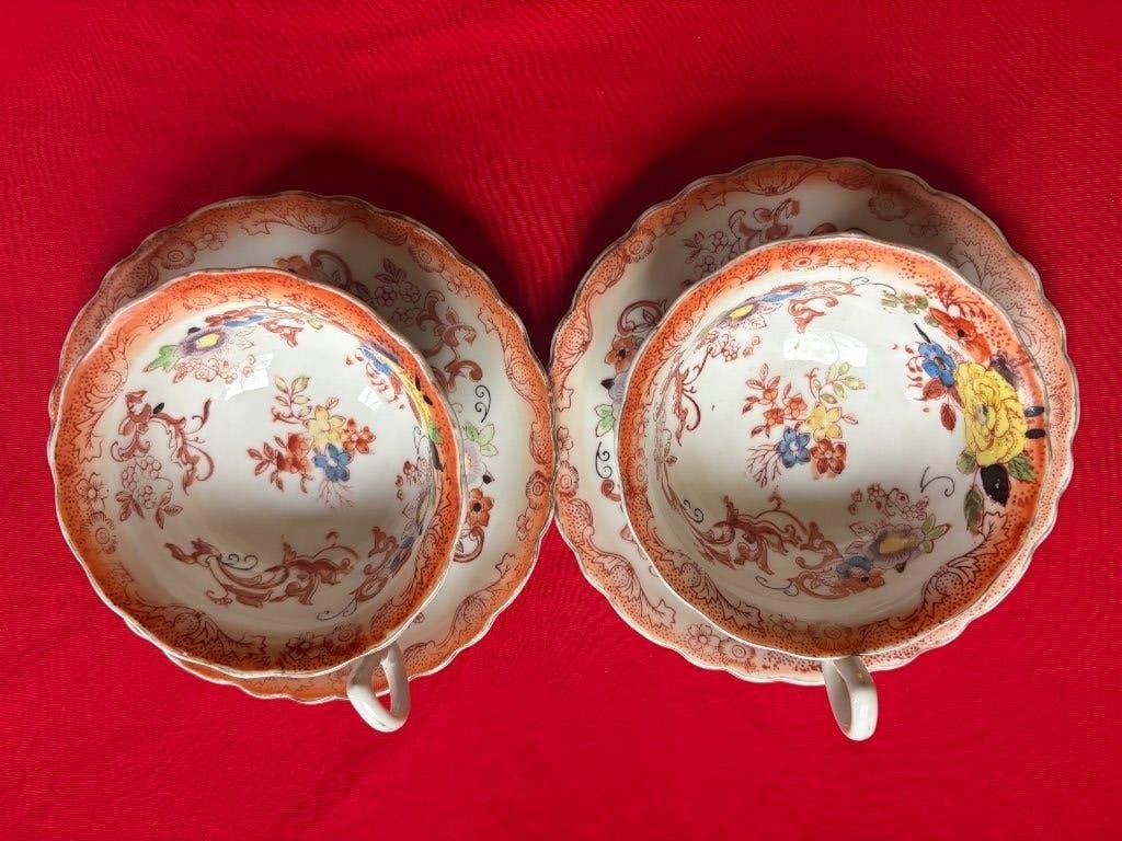 Antiek Japanse Theekopjes (circa 1910) Luxe Handbeschilderd,, Ophalen of Verzenden