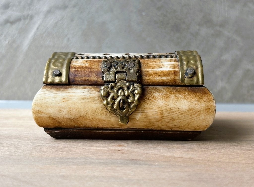Vintage Doosje Been & Koper 7,5 cm, Ophalen of Verzenden