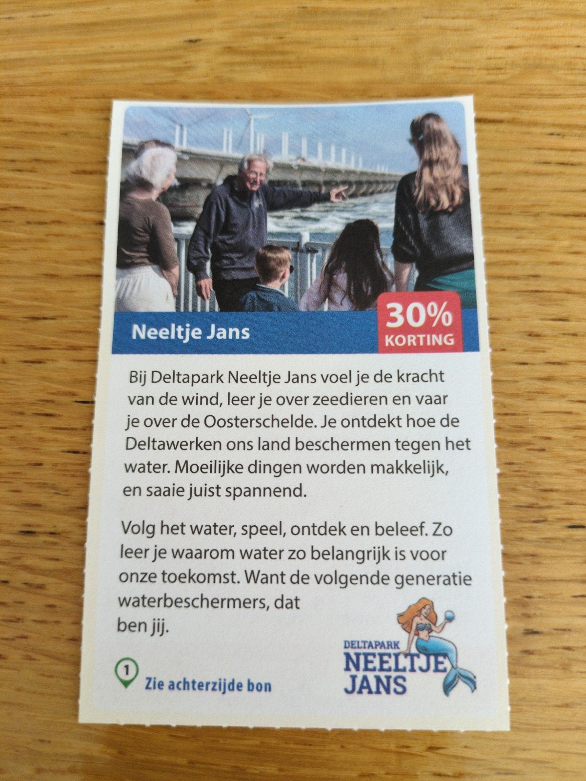 Kortingsbon voor Neeltje Jans, 30 % korting, Drie personen of meer, Kortingskaart