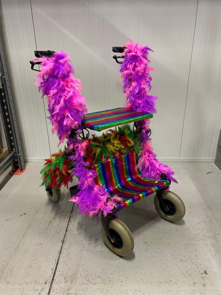 Kleurrijke rollator voor Sarah of Abraham, Diversen, Ophalen, Gebruikt