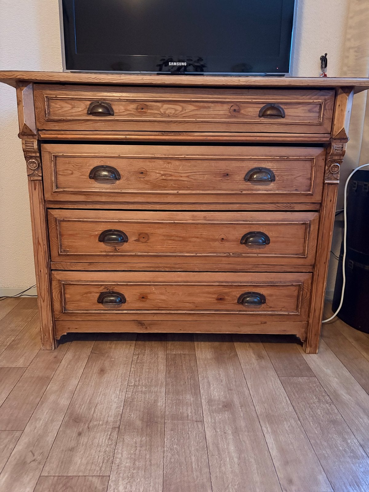 Antieke Grenen Commode - 105x52.5x86 cm, Antiek en Kunst, Antiek | Meubels | Kasten, Ophalen