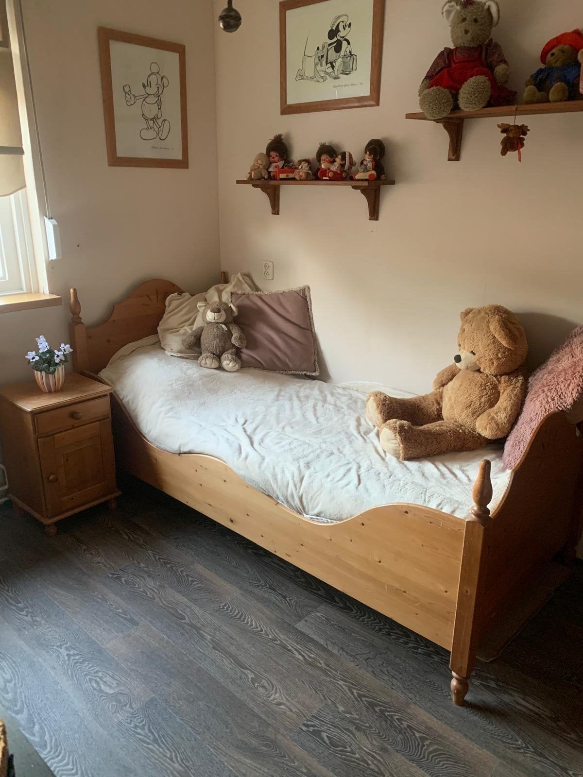 Eenpersoonsbed inclusief matras, bedbodem en kussen, Huis en Inrichting, Ophalen, Gebruikt, 90 cm, Eenpersoons