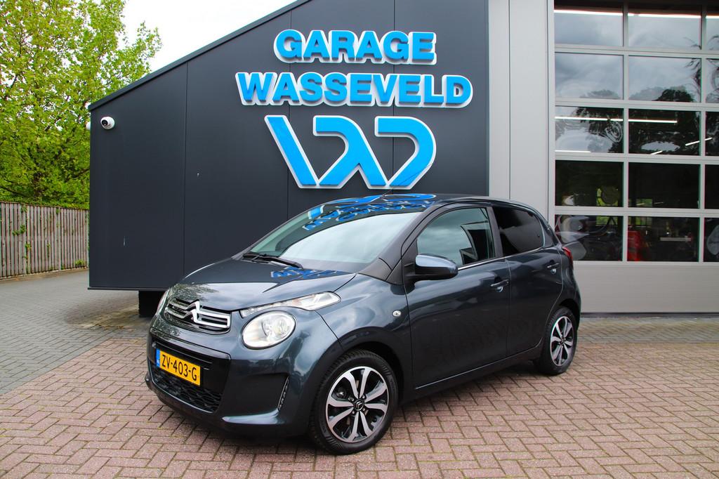 Citroen C1 1.0 VTi Shine Camera/Carplay/ALL SEASON/Climate, Auto's, Stof, Gebruikt, 4 stoelen, C1