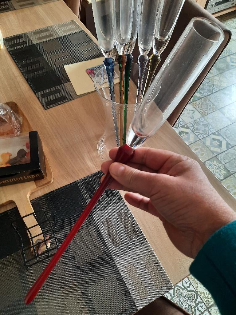 Champagne hand flutes set 6, Ophalen of Verzenden, Gebruikt, Overige typen