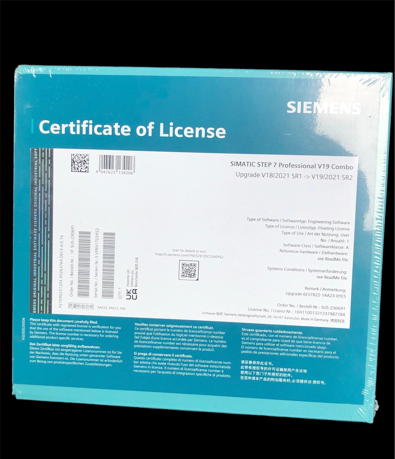 Siemens SIMATIC STEP 7 Professional V19 Combo Upgrade, Ophalen of Verzenden, Zo goed als nieuw, 64 GB
