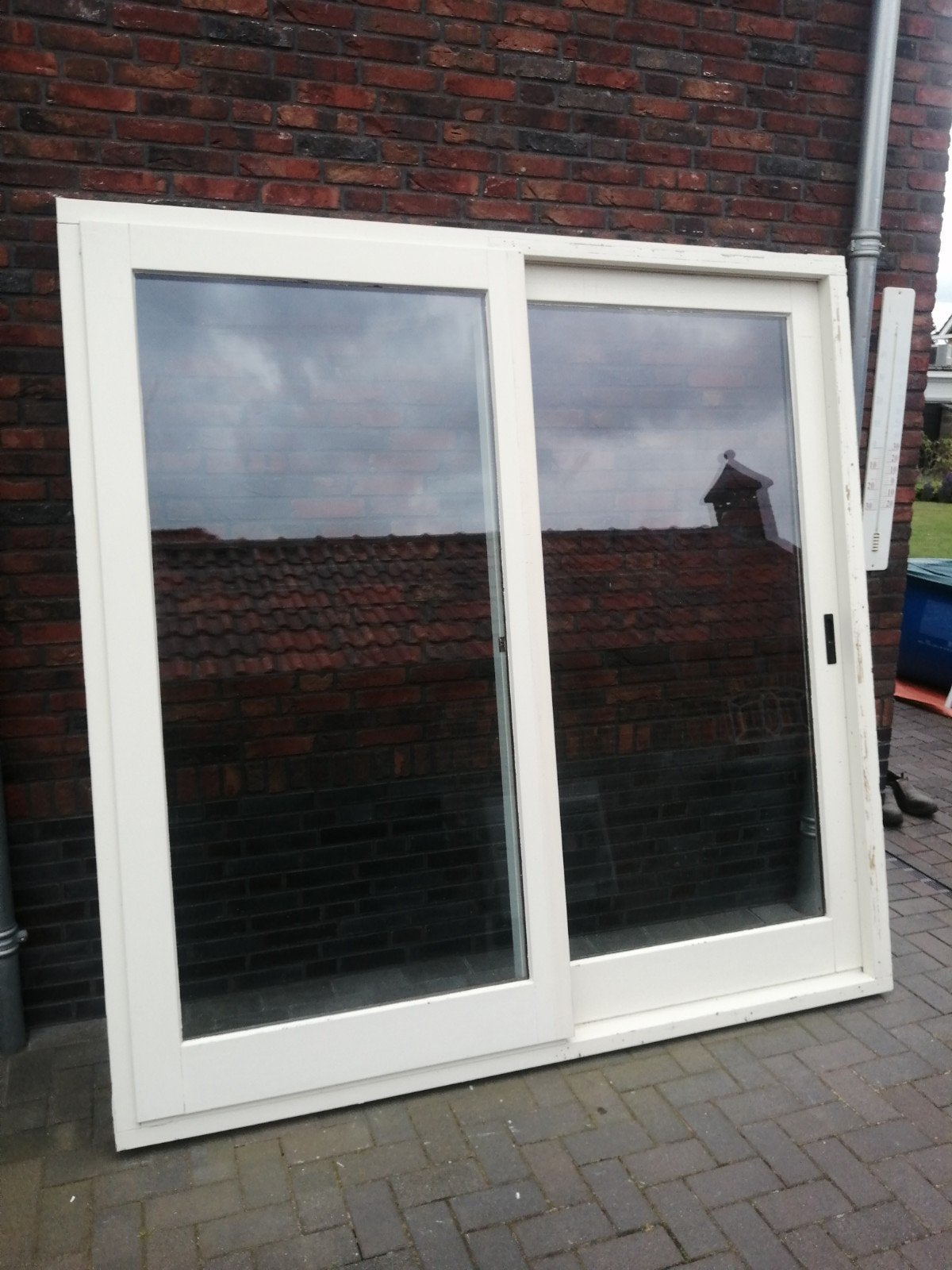 Schuifpui met thermopane glas 218 x 218 cm, Ophalen
