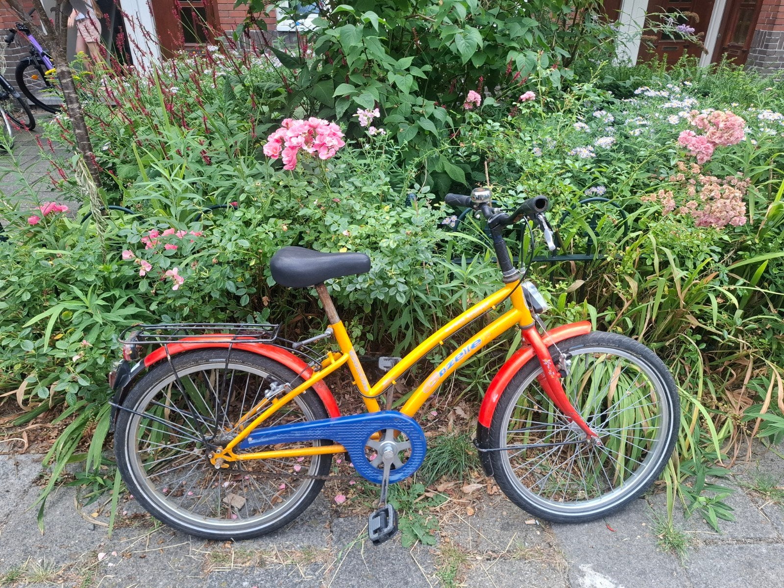 Kinderfiets Gazelle  22 inch - Geel/Rood/Blauw, Ophalen, Gebruikt, Onbekend, Terugtraprem