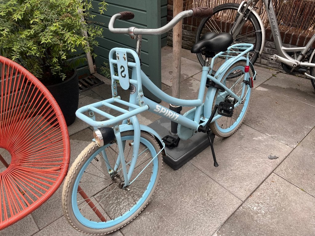 Spirit Kinderfiets 22 inch - Lichtblauw met Voordrager, Ophalen, Gebruikt, Spirit, Terugtraprem