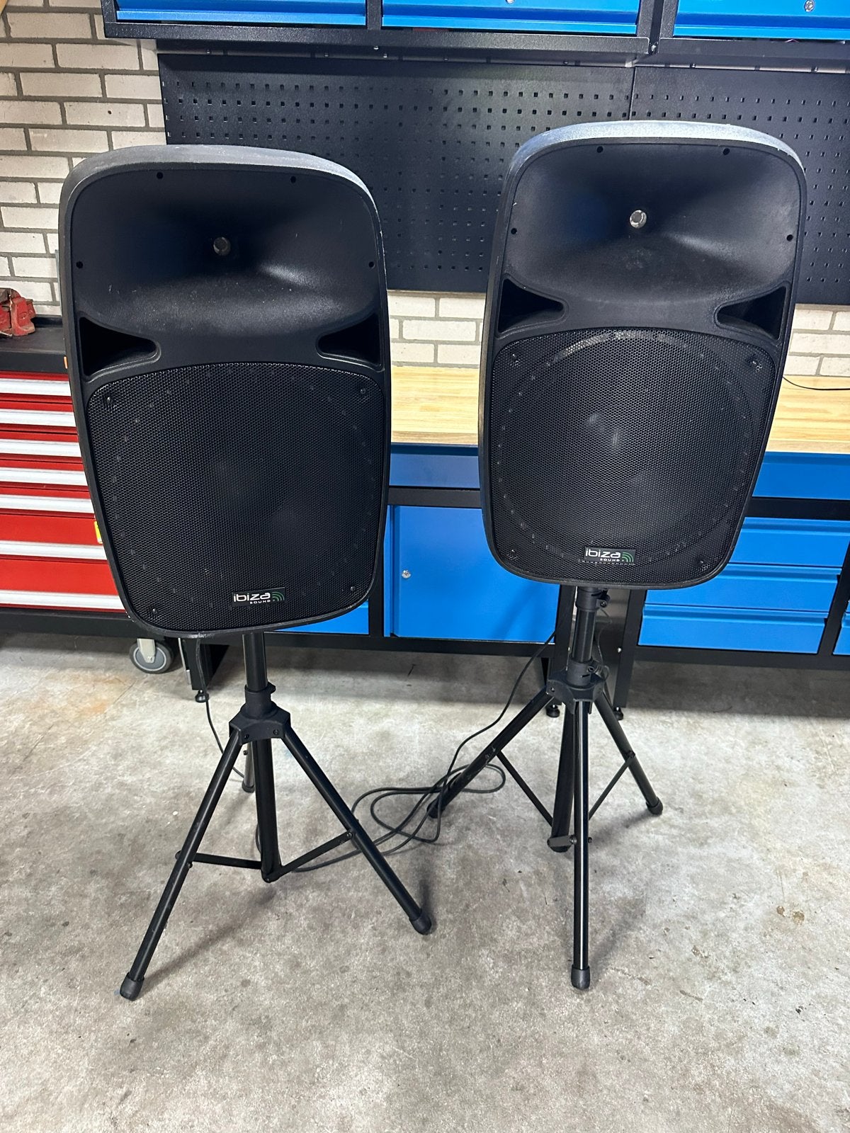 Ibiza Sound PKG15A-SET: Complete Party Speaker Set met Licht, Audio, Tv en Foto, Luidsprekers, Gebruikt, Party speaker, Bluetooth