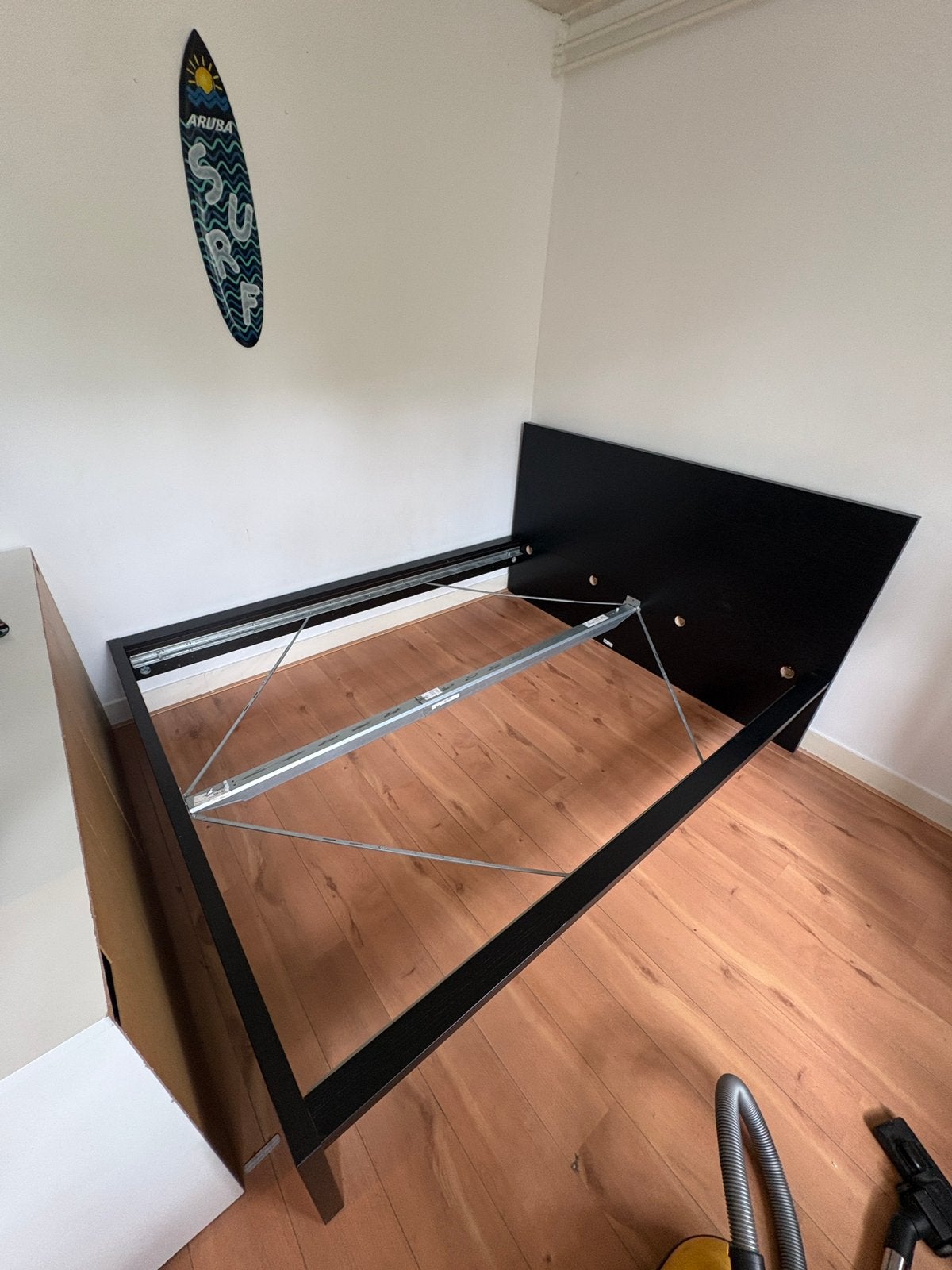 Ikea MALM tweepersoonsbedframe 160-200, Huis en Inrichting, Slaapkamer | Bedden, Ophalen, Zwart, Tweepersoons, Zo goed als nieuw