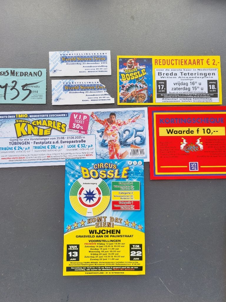 Circus / Collectie Circus Tickets & Kortingsbonnen., Ophalen of Verzenden, Gebruikt