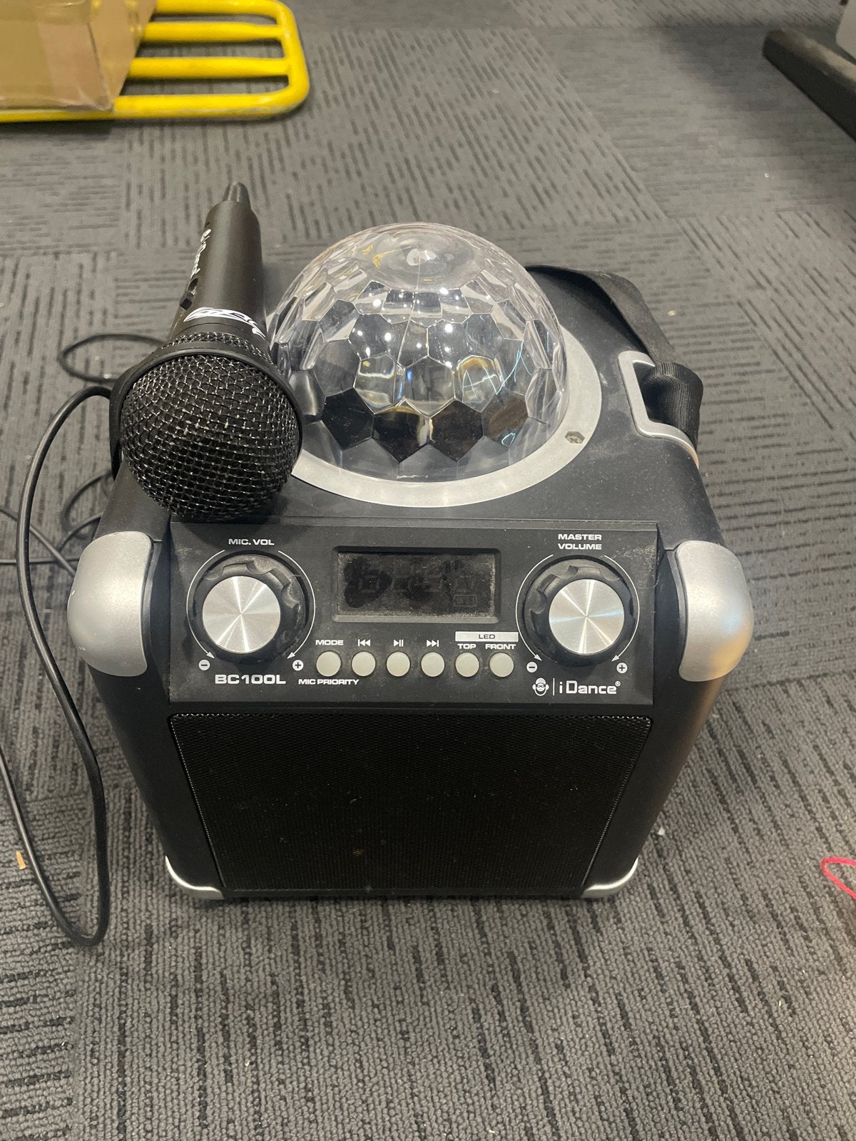 iDance BC100L Karaoke Machine met Microfoon en Licht, Ophalen of Verzenden, Gebruikt, Complete set