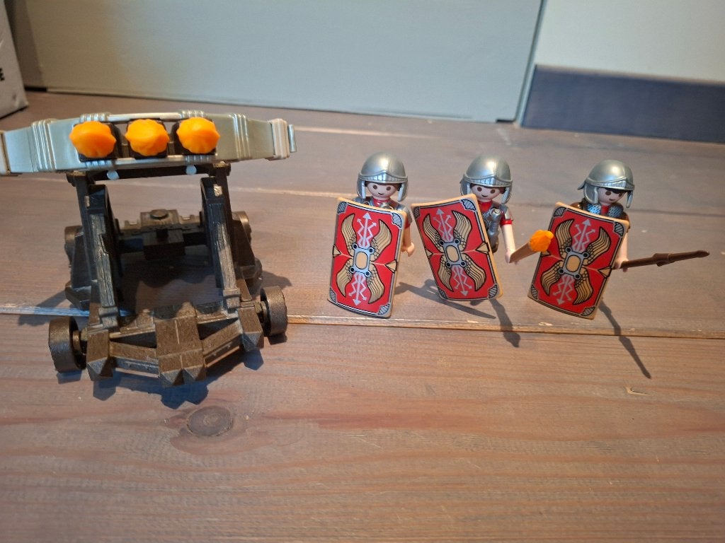 Playmobil romeinse soldaten met kanon, Complete set, Ophalen of Verzenden, Zo goed als nieuw, Figuren