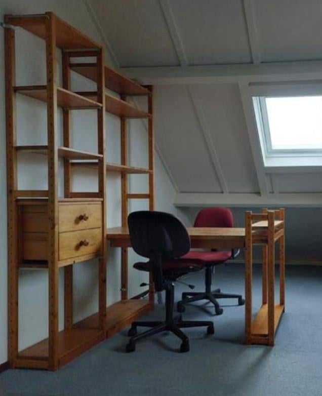 Lundia tafelblad + kleine lundia plankenkast, Ophalen, Gebruikt, 100 tot 150 cm, Rustiek, Functioneel
