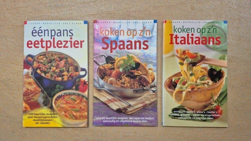 3 kookboekjes, Spaans, Italiaans, Eenpans eetplezier - nieuw, Ophalen of Verzenden, Nieuw, Italië