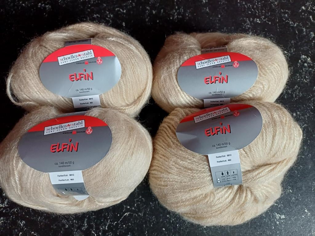 Schoeller & Stahl Elfin garen - 4 bollen lichtbeige, Hobby en Vrije tijd, Breien en Haken, Ophalen of Verzenden