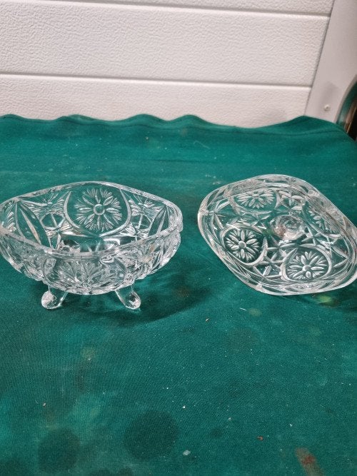 snoeppot kristal bewerkt vintage, Ophalen of Verzenden, 'T Olde Gre-j, Info@toldegrej.nl, Endepoelstraat 20f Didam