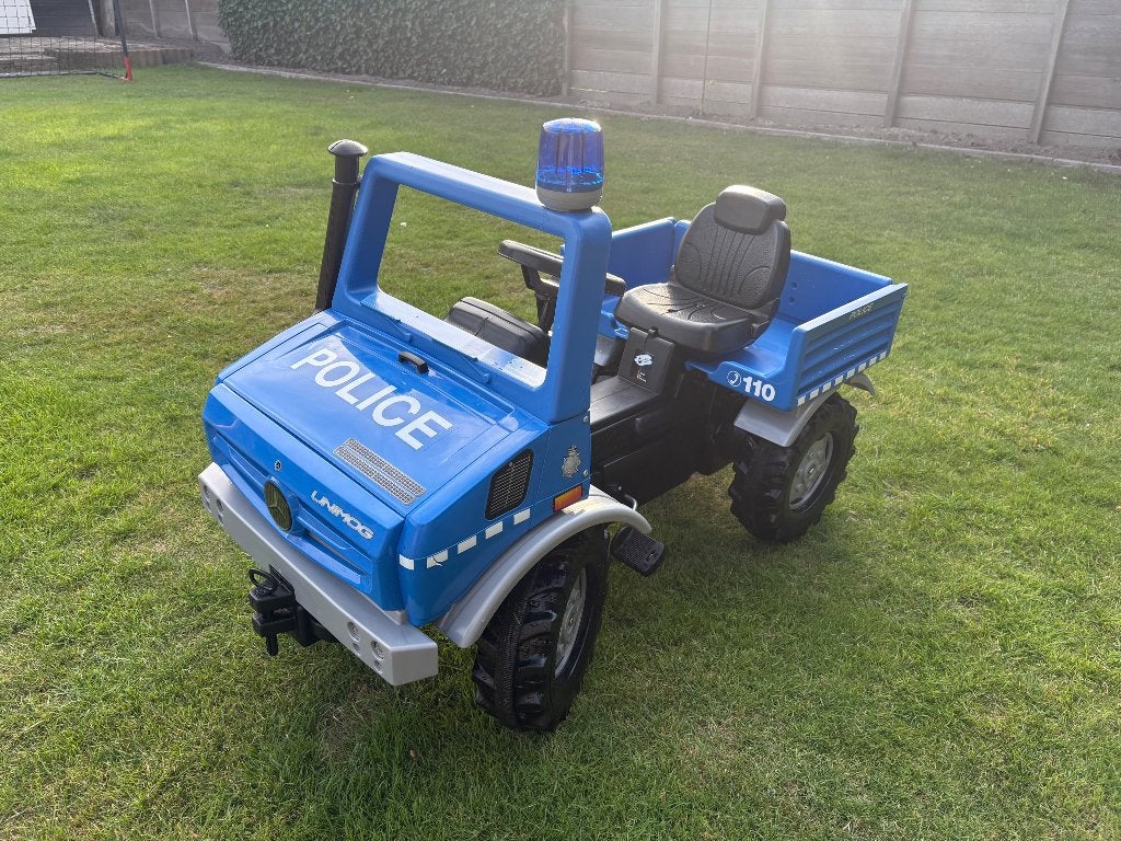 Rolly Toys Unimog Politie TrapTractor Met Zwaailicht auto, Ophalen, Zo goed als nieuw, Trapvoertuig
