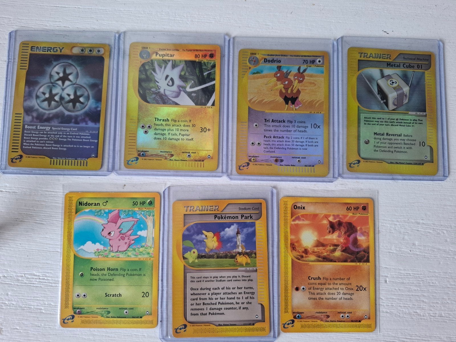 Setje Aquapolis Pokemon kaarten met 4 reverse holo's, Ophalen of Verzenden, Zo goed als nieuw, Meerdere kaarten