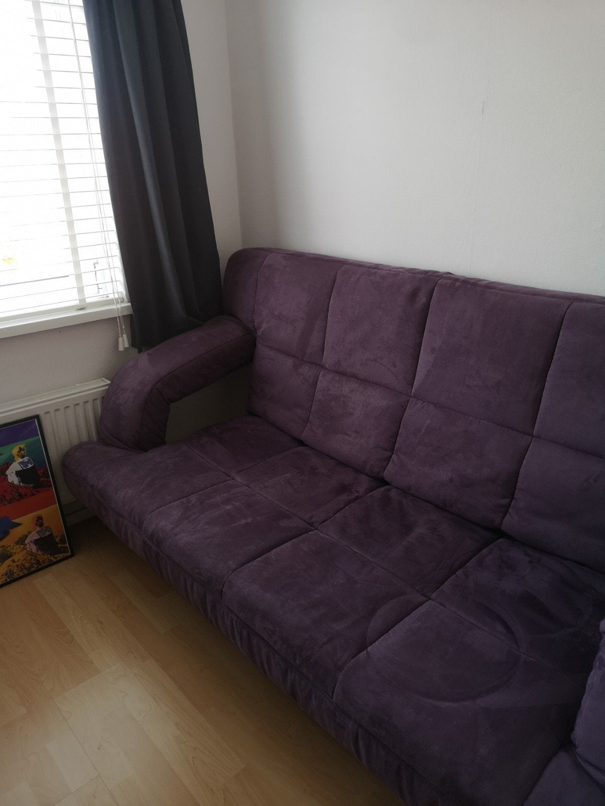 Comfortabele paarse slaapbank (2-persoons), Gebruikt, Paars, Tweepersoons, Ophalen of Verzenden