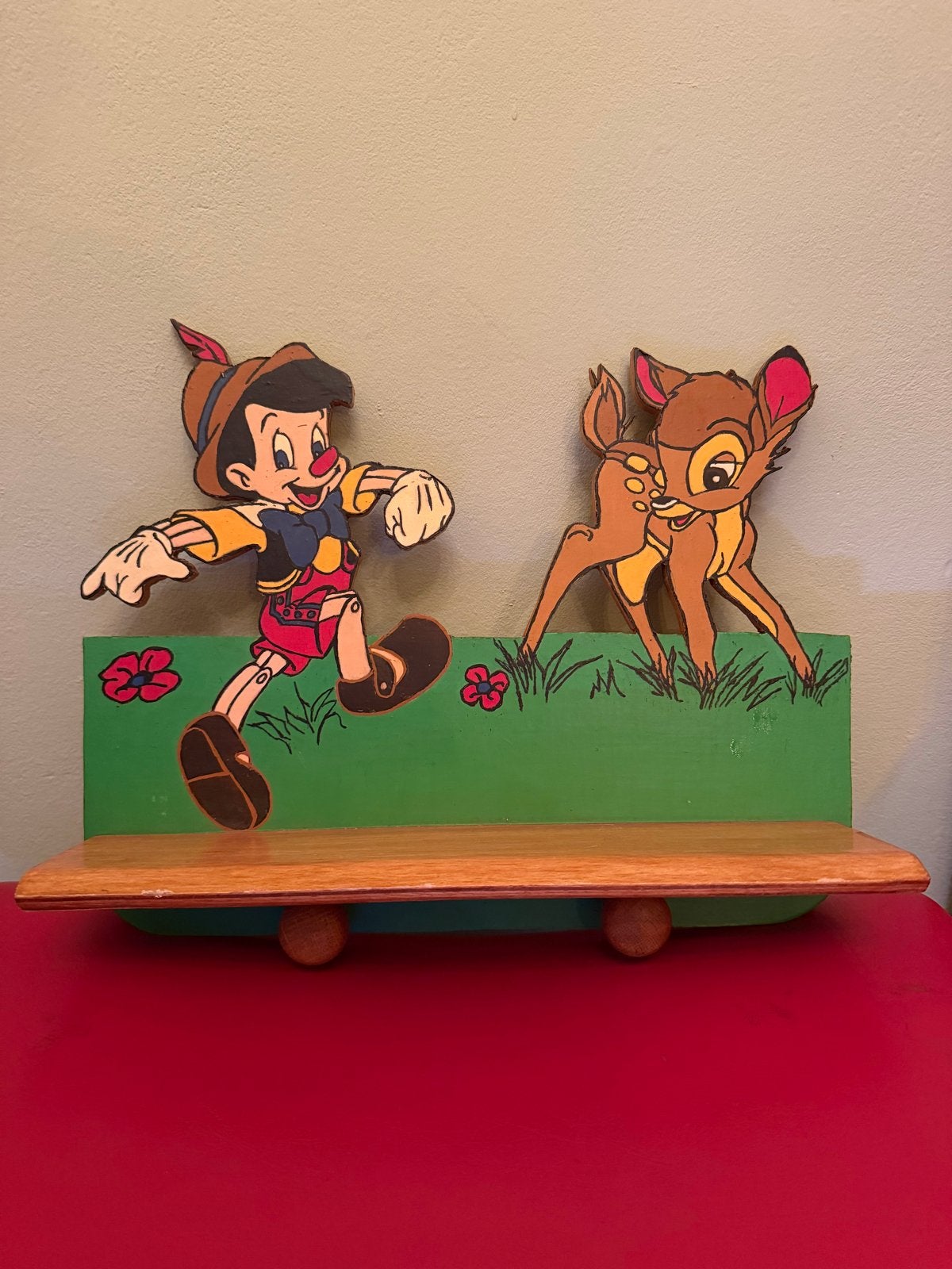 Nostalgische Disney kapstok Bambi en Pinokkio, Gebruikt, Meerkleurig, Ophalen of Verzenden, Vintage