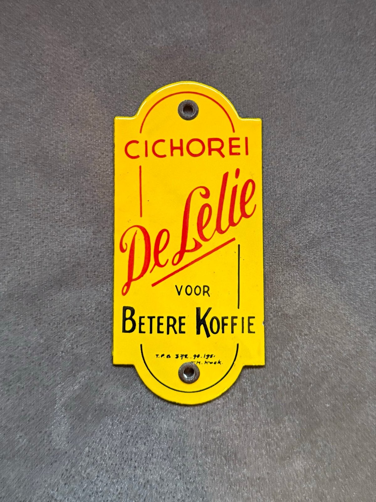 Vintage Emaille Reclamebord Cichorei De Lelie, Verzamelen, Ophalen of Verzenden, Reclamebord