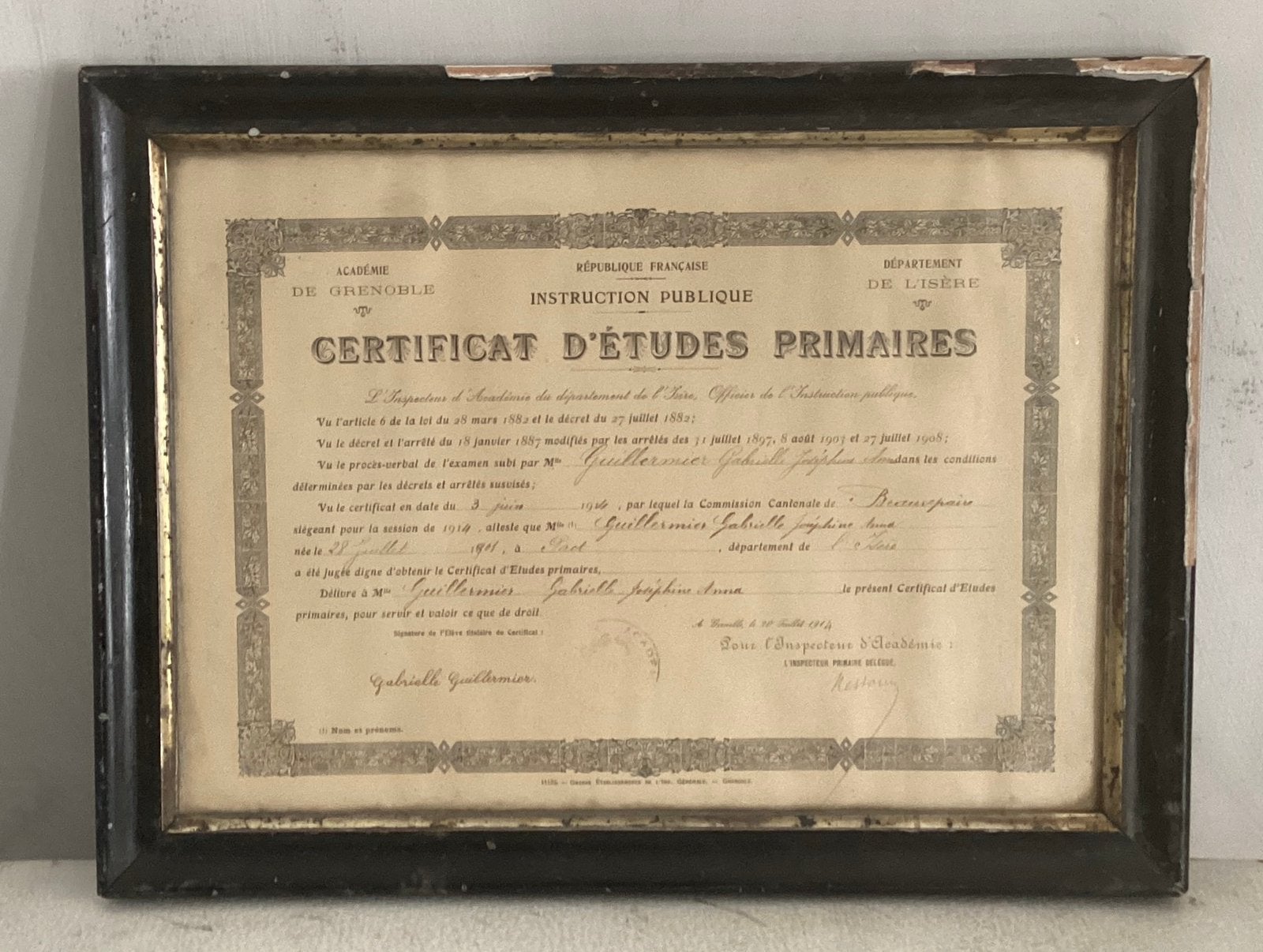 OUD FRANS DOCUMENT LIJST SCHILDERIJ, Ophalen of Verzenden