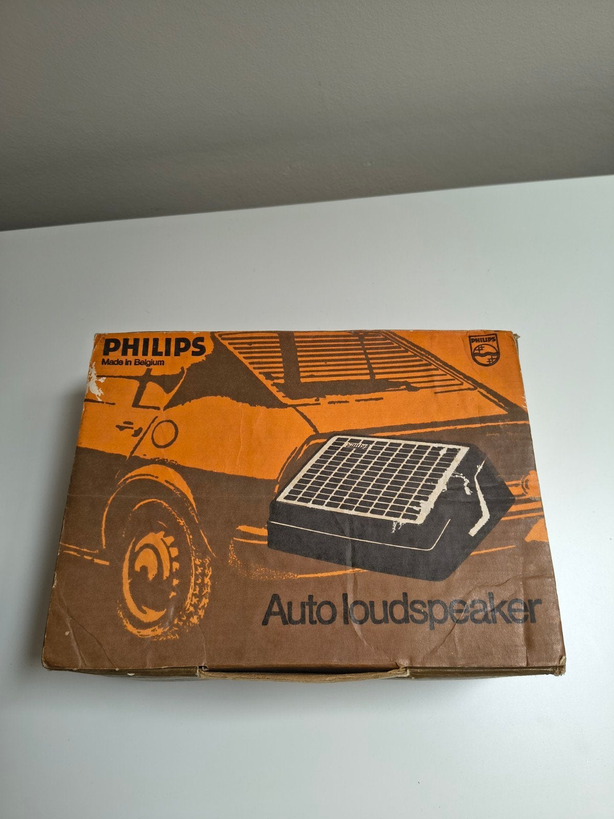 Oude doos Philips autoluidspreker (leeg) - voor verzamelaar, Auto diversen, Ophalen of Verzenden