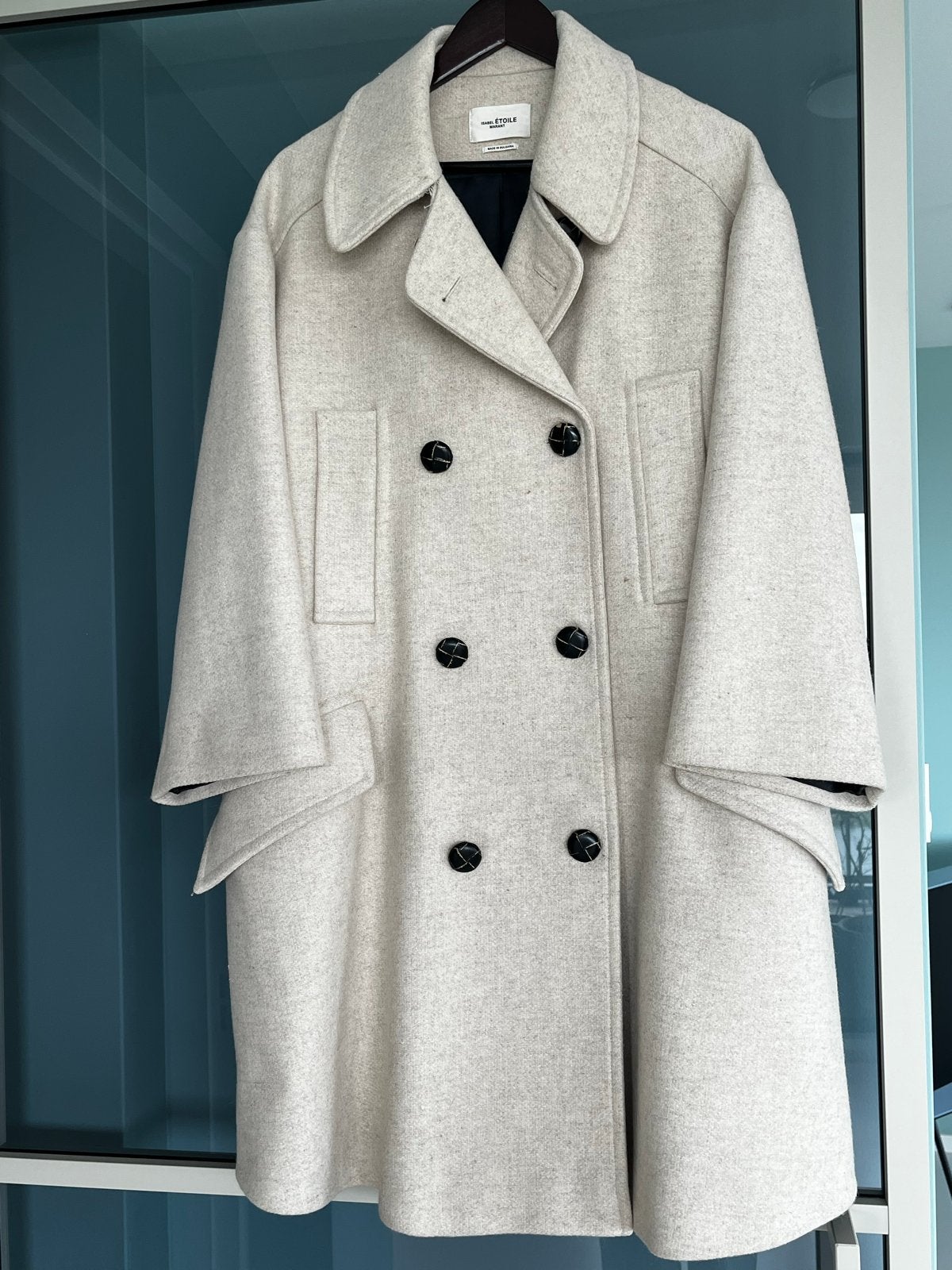 Isabel Étoile Marant wollen jas - Beige, Kleding | Dames, Ophalen of Verzenden, Gedragen, Maat 38/40 (M), Beige