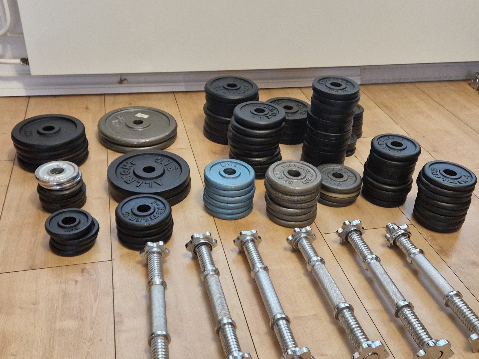 136kg ijzer gewichten 30mm met 6xdumbells, Ophalen, Dumbbell