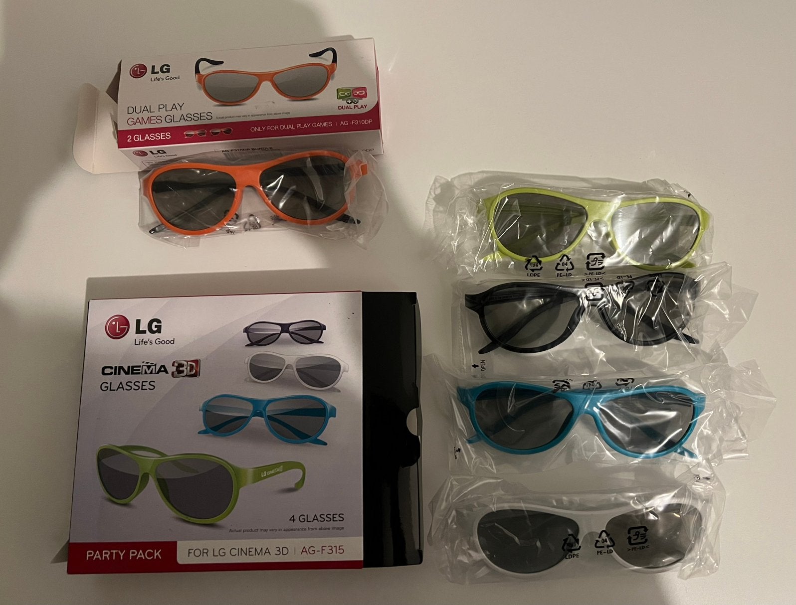 LG cinema 3D glasses (4x) & LG dul play games glasses (2x), Ophalen of Verzenden, Nieuw, Overige merken, Overige spelers