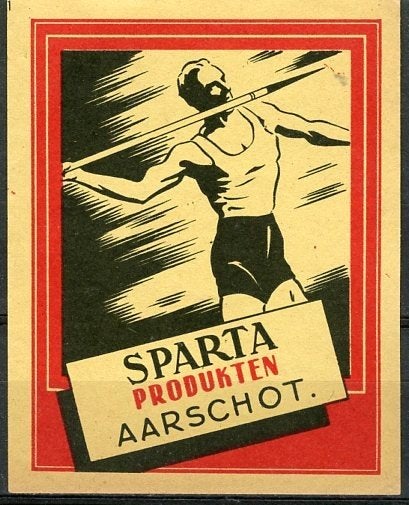 Retro reclamelabel Sparta Aarschot België (VK-2), Ophalen, Zo goed als nieuw