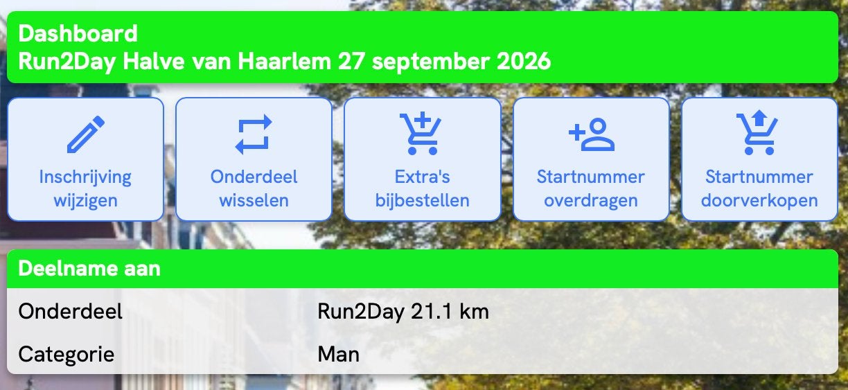 Ticket halve marathon van Haarlem, Eén persoon, Oktober
