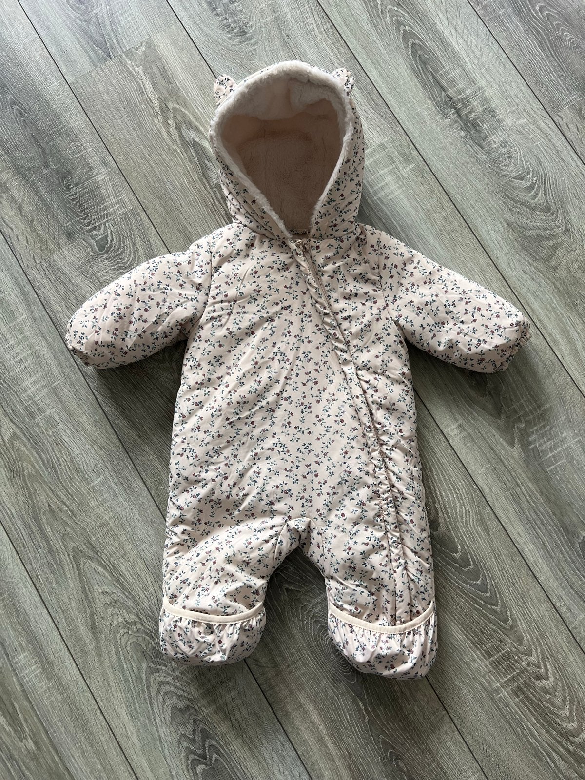 Mango Baby winterpakje/skipak met bloemenprint en oortjes, Ophalen of Verzenden, Nieuw, Meisje