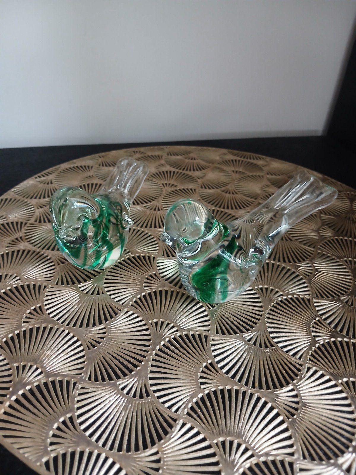 setje 2x mondgeblazen murano glas vogels glaskunst gekleurd, Ophalen of Verzenden, Rond, Glas