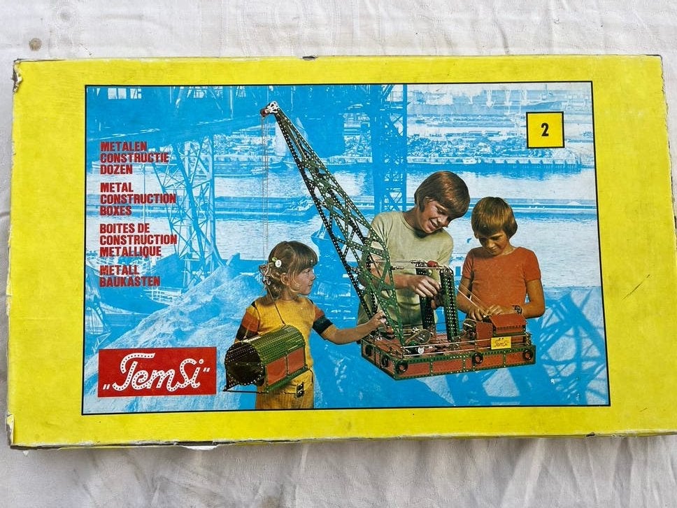 Vintage Temsi Metalen Constructie Doos, Ophalen of Verzenden