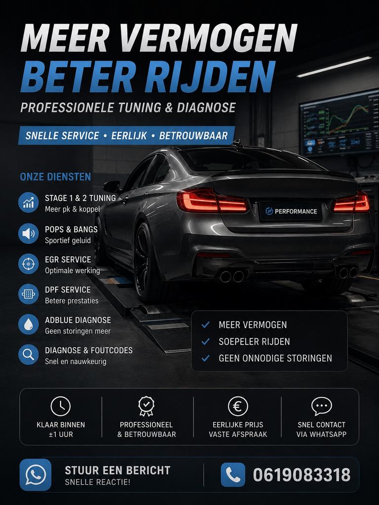 Stage 1 Tuning | EGR, Roetfilter & AdBlue Service, Ophalen