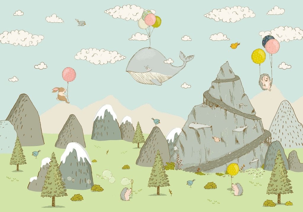 Kinderkamer behang Mountain Traveler, 400x280, Muurdeco4kids, Verzenden, Nieuw