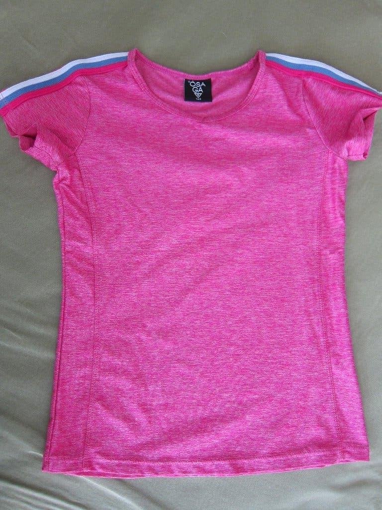 Roze sportshirt maat 128, Ophalen, Gebruikt, Meisje, Sport- of Zwemkleding