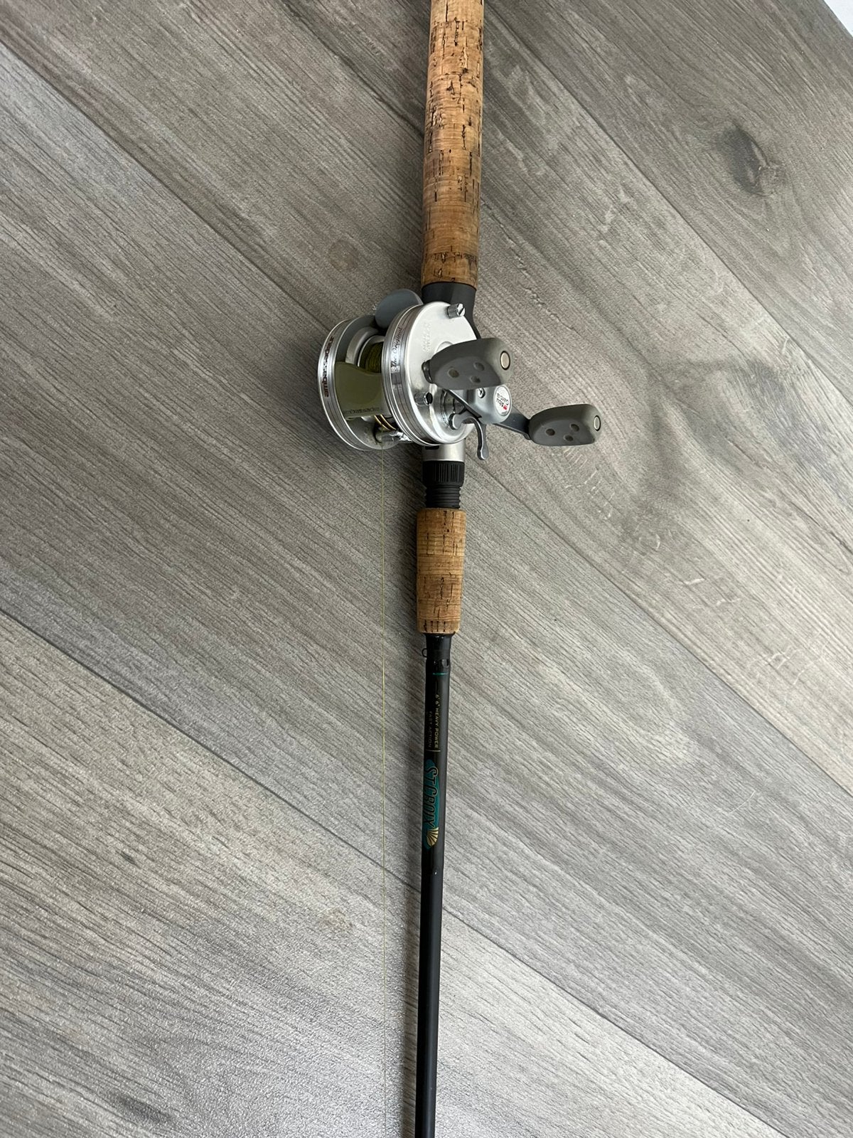 St. Croix Premier PC66HF + Abu Garcia Ambassadeur 4601c3, Watersport en Boten, Ophalen of Verzenden, Zo goed als nieuw, Werphengel