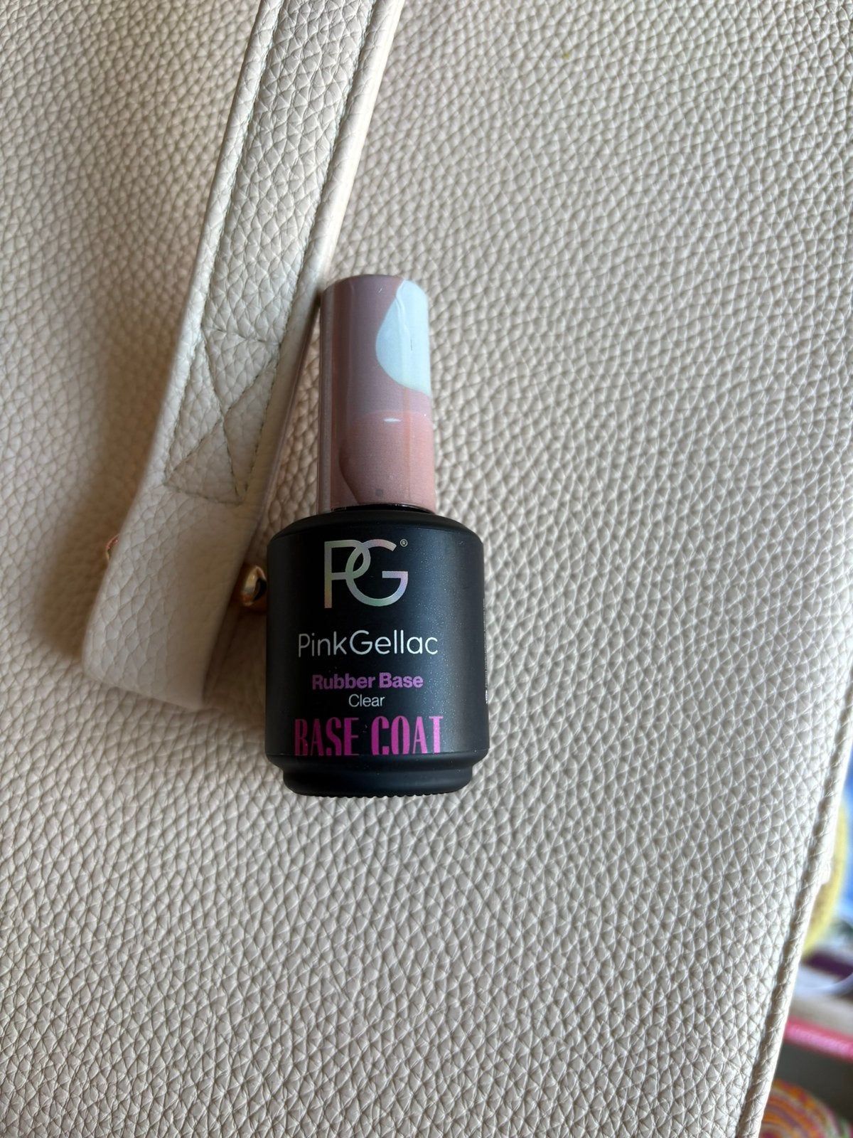 Pink gellac rubber base clear, Ophalen of Verzenden, Zo goed als nieuw, Overige kleuren, Handen en Nagels