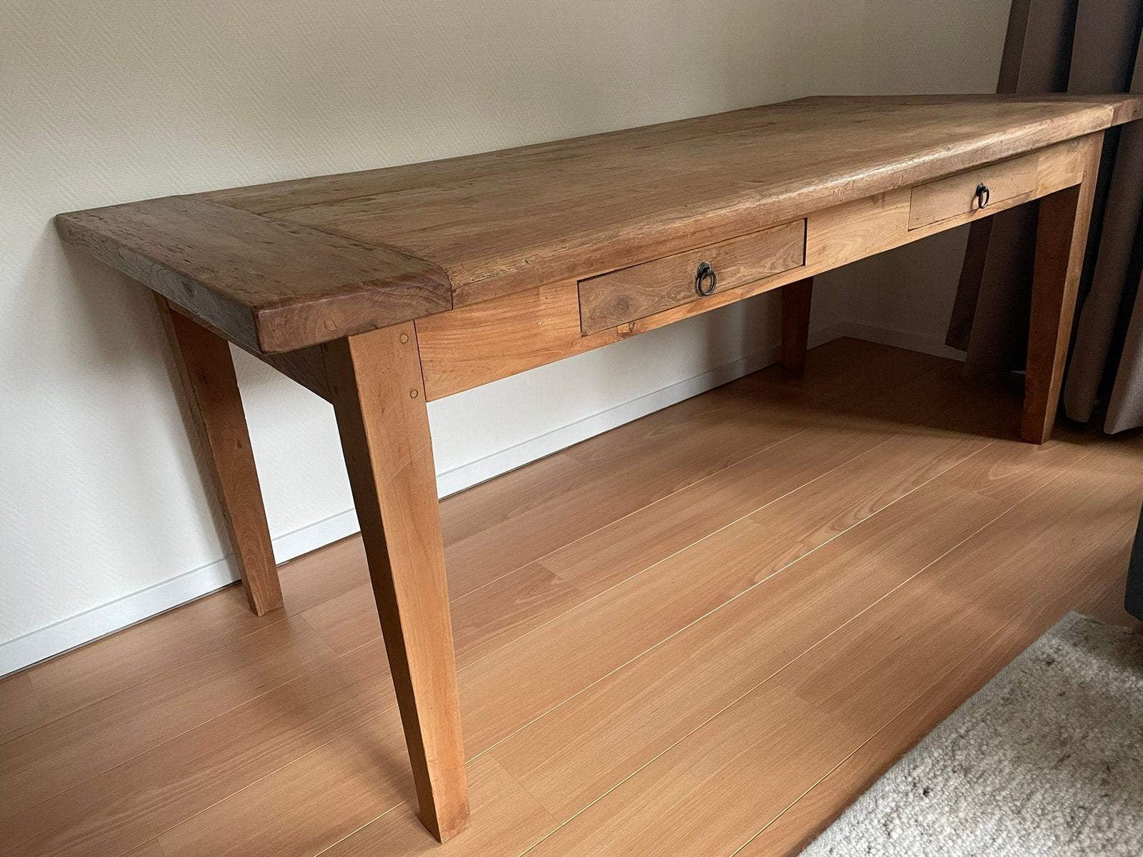 Teak Eettafel LxBxH 201x91x80, Ophalen, Gebruikt, 75 cm of meer, Teakhout