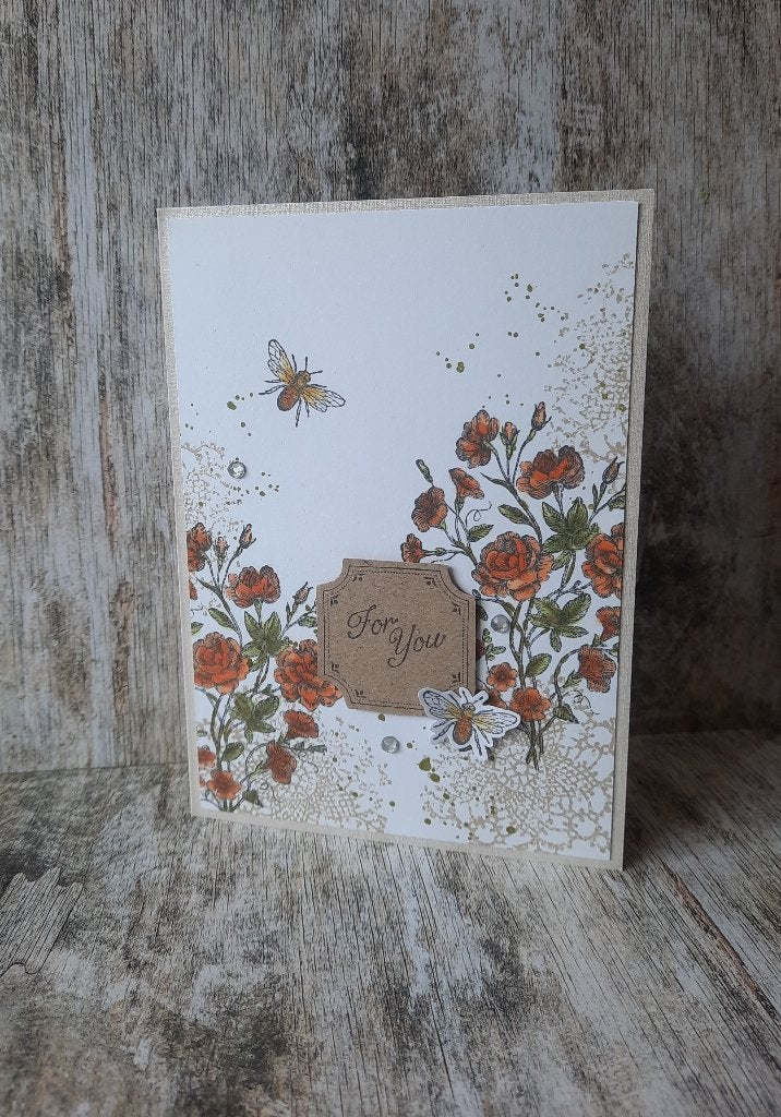 gestempelde kaart, bloemen, For you, Ophalen of Verzenden, Nieuw, Overige thema's