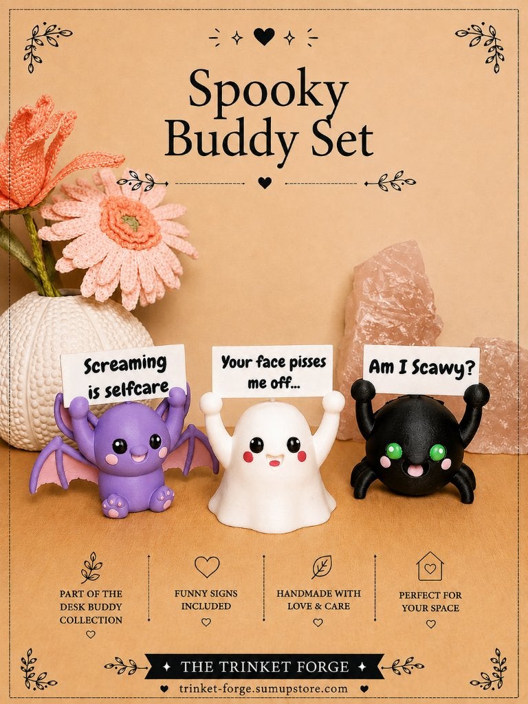 Spooky Desk Buddies | Set van 3, Meerkleurig, Overige stijlen, Nieuw, Kunststof
