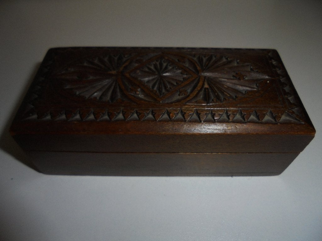 Postzegelbakje doosje opbergbakje bewerkt hout, Antiek en Kunst, Ophalen of Verzenden