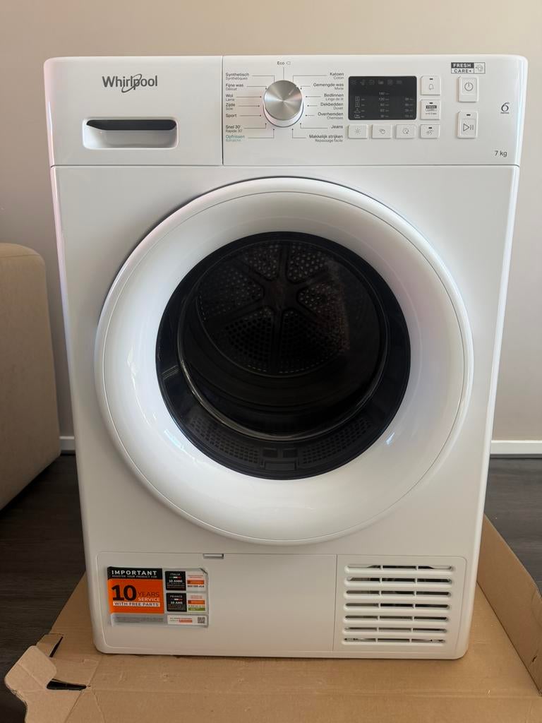 Whirlpool droger, Witgoed en Apparatuur, Wasdrogers, Gebruikt, Condens, 6 tot 8 kg, 85 tot 90 cm, Ophalen