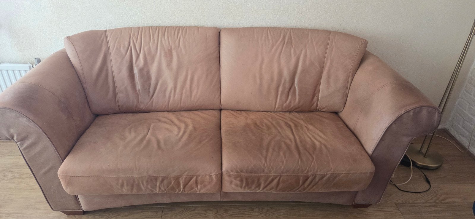 Comfortabele leren bank - 2-zits, Huis en Inrichting, Banken | Bankstellen, Ophalen, Gebruikt, 150 tot 200 cm, Tweepersoons