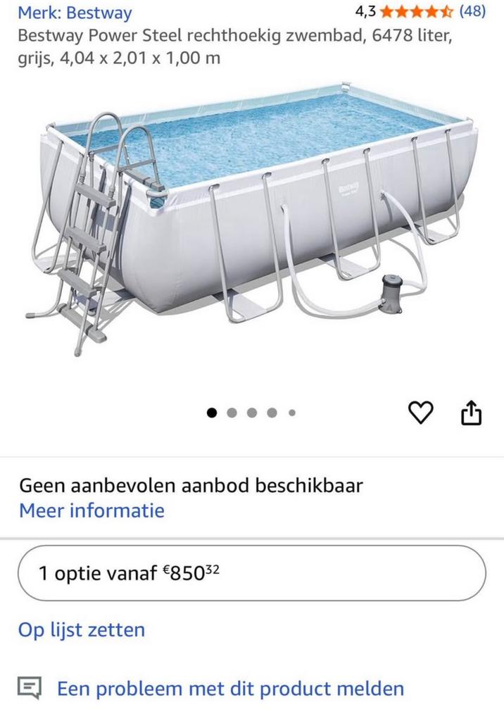 Bestway Power Steel 56441 404x201x100cm, 200 tot 300 cm, 80 tot 120 cm, Ophalen of Verzenden, Zo goed als nieuw