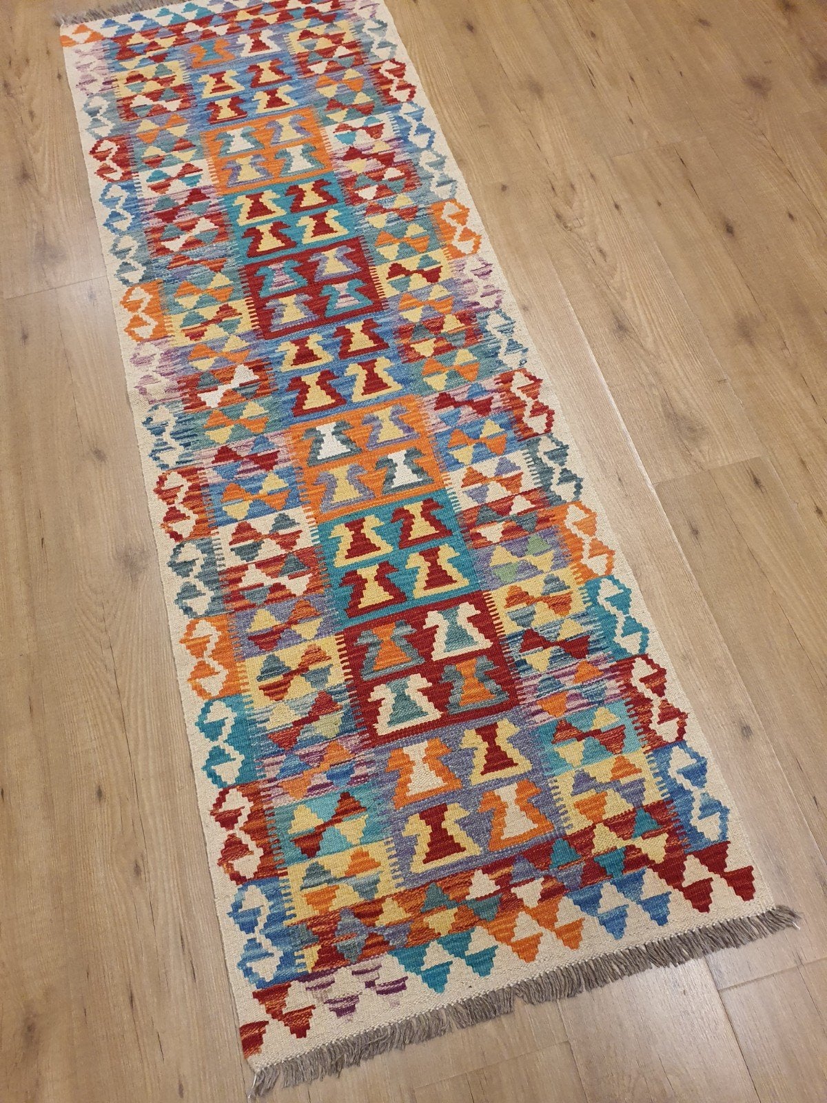 Prachtige handgeweven oosterse kelim loper 202x68, Info@SlatsAntiek.nl, Vof Slats Antiek, Rechthoekig, Herenstraat 31 leiden